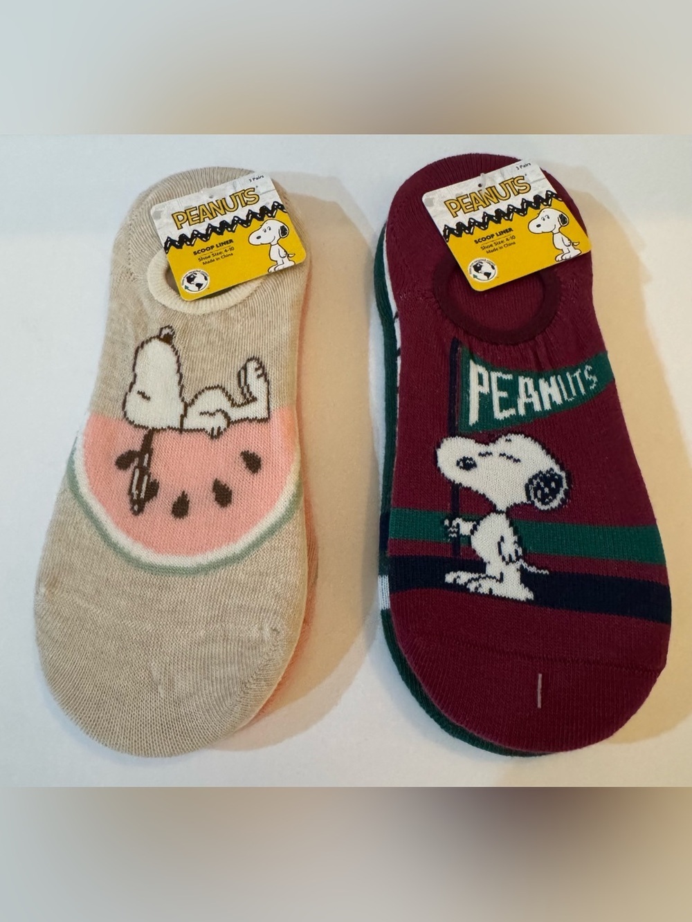2 Peanuts Women’s Scoop Liner Socks 3-Pack